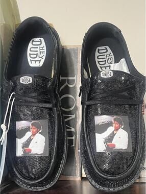 Hey Dude Sequin Michael Jackson Loafers Women's 8 Thriller